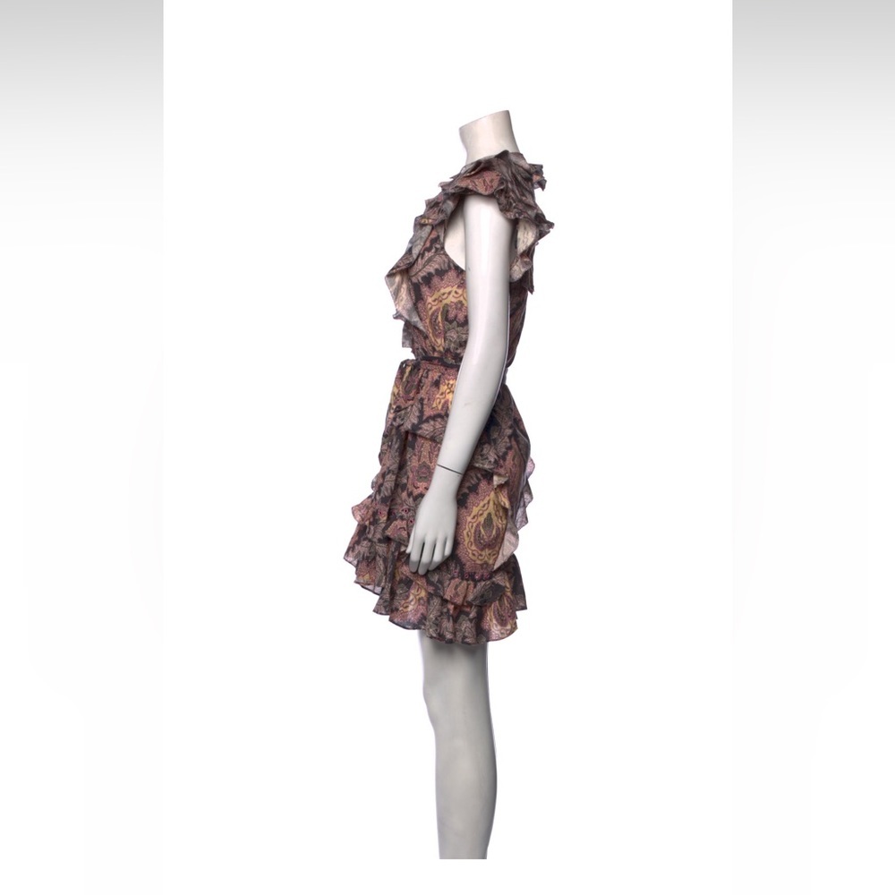 ISABEL MARANT Xanity ruffled printed cotton mini dress Size FR 40/US 8 - Picture 2 of 3
